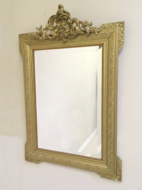 french antique crested mirrir